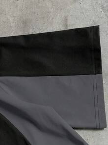 AXEPEAK 男士极简印花圆领短袖T恤 - 黑色 - 查看 3