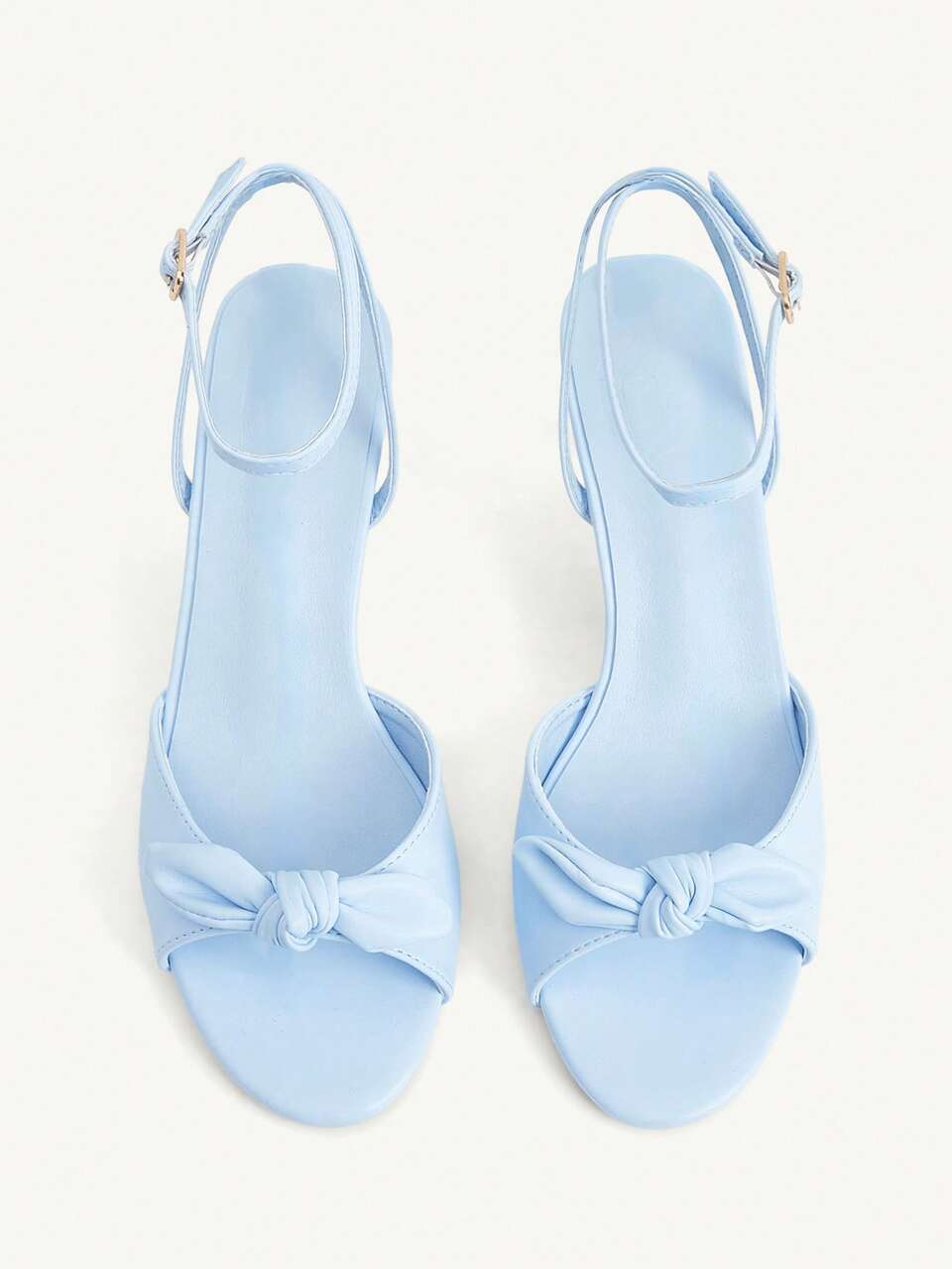CUCCOO CHICEST Women Shoes Light Blue, Butterfly Knotted Ankle Strap Fashionable Sexy Round Toe High Heel Sandals Summer