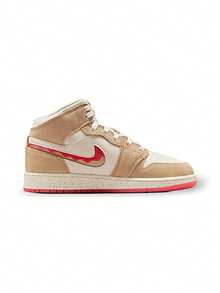 Giày thể thao Air Jordan 1 Mid Thấm hút mồ hôi Thoáng khí Nhẹ Độ đàn hồi tốt Logo Dễ giặt Thể thao hàng ngày Nữ (GS) Vàng Trắng HJ5958-206 - Vàng/Trắng - Xem 3