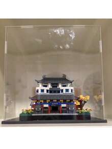 Transparent Acrylic Display Case, 16 Size Options Available, DIY Assembly, Suitable For Models, Blocks, Crafts, Souvenirs Display And Dust Protection - 5mm Black PVC Base - View 7