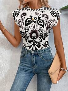 SHEIN LUNE Áo liền thân in họa tiết kiểu dáng thường ngày dành cho nữ, thích hợp cho mùa xuân và mùa hè. - Nhiều màu - Xem 3