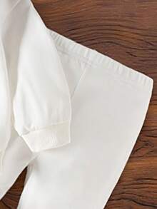 Baby Girl Cute Cartoon Letter Print Short Sleeve T-Shirt, Casual Daily Wear - Multicolor - View 3