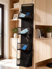 Set Of 1/3 Pieces 4-Layer Over-The-Door Hanging Storage Rack, Wall-Mounted Storage Rack For Cosmetics, Large-Capacity Storage Box With Transparent Window, Suitable For Children's Room, Bathroom, Wardrobe, Bedroom, Dormitory; Can Store Diapers, Holiday Gifts - Multicolor - View 7