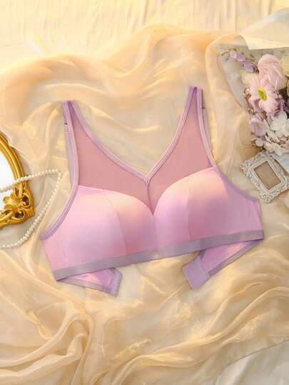 Wireless Curve Bralette, Minimalist Design, Plus Size, Lavender Color