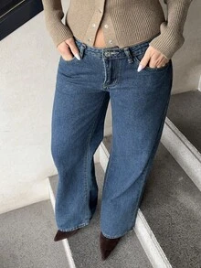Marta Soriano Women's Solid Color Casual Warm Denim Jeans - Blue - View 3