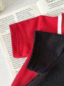 Baby Boy Animal Embroidery Casual Versatile Daily Wear Short Sleeve Top - Multicolor - View 5