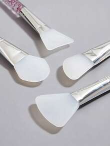 1Pc/4pcs Silicone Facial Mask Brushes Perfect For Applying Mud, Clay & Charcoal Masks Glitter Facial Sheet Brush Set - Multicolor - View 3