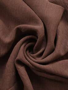 Weeklong Textured Elastic Waist & Ankle Design Casual Pants - Coffee Brown - View 7