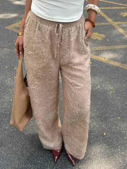 Siren Gaze 女士休闲直筒镂空裤，春夏款