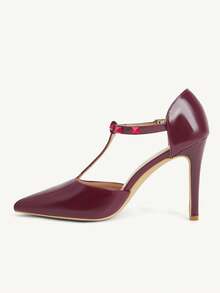 CUCCOO CHICEST 女士优雅时尚百搭高跟鞋 - 酒紅色 - 查看 5