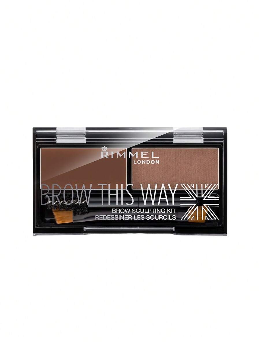 Rimmel Brow This Way Eyebrow Powder Sculpting Kit 002 Medium Brown 1.3 G - Medium Brown - View 1