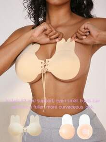 NudeFit Lift Bust Sticker With Drawstring Rabbit Ears, Suitable For Daily Wear - Multicolor - View 4