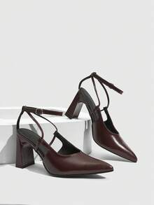 CUCCOO SZL Women's Elegant Pointed Toe Pumps, Suitable For Commuting And Formal Occasions - Burgundy - View 2