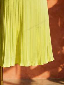 Truni 大码女士优雅度假风不对称袖口及下摆褶皱雪纺阔腿两件套，适合度假、约会、工作、日常穿着。女士度假套装，两件套休闲装，女士夏季套装，女士夏季度假套装。 - 綠色 - 查看 8