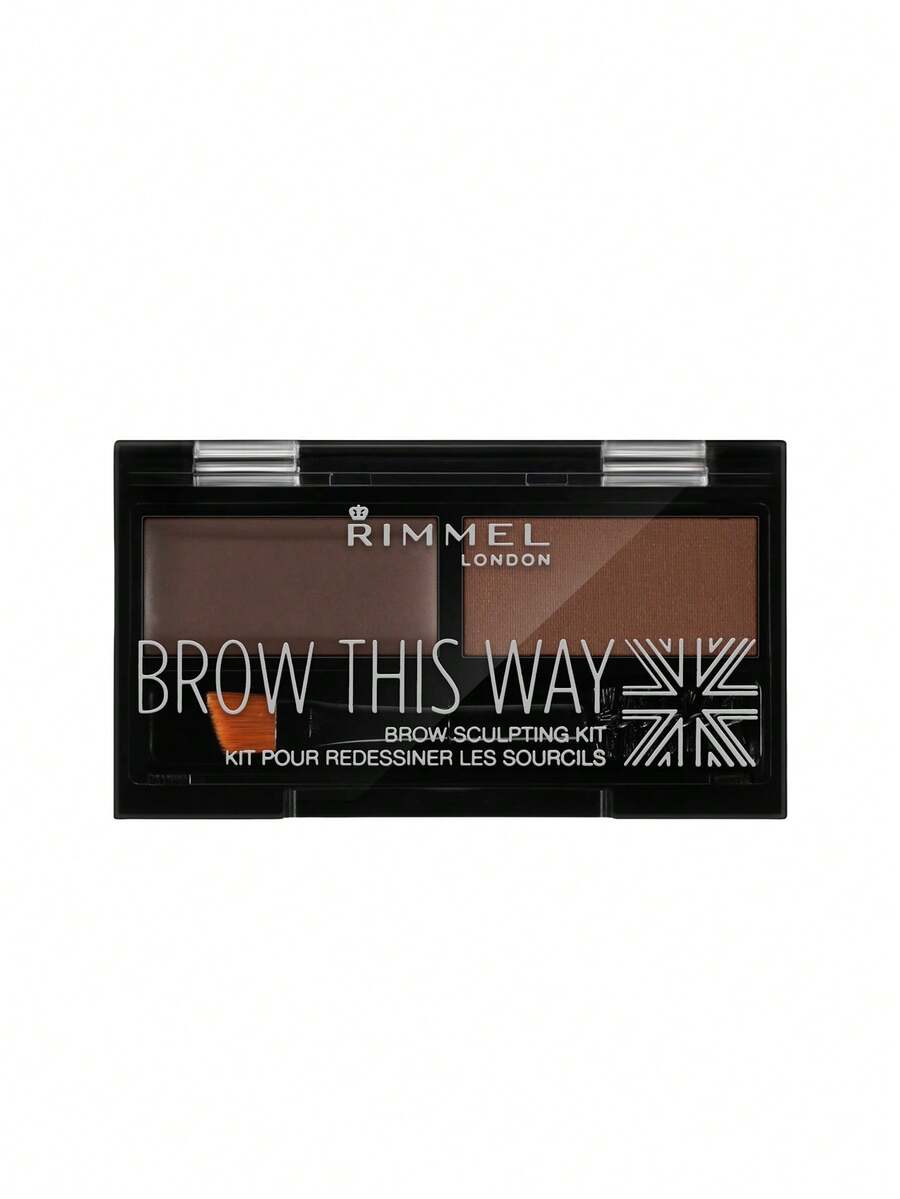 Rimmel Brow This Way Eyebrow Powder Sculpting Kit 003 Dark Brown 1.3 G - Dark Brown - View 1