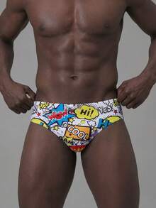 Manfinity KASUA Quần bơi nam in chữ ôm vừa vặn, đi nghỉ thường ngày, phong cách Hawaii - Nhiều màu - Xem 6