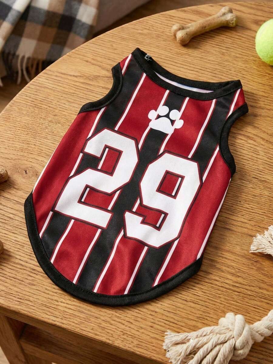 PETSIN Áo thun cho chó mèo đa năng 29 inch, kiểu dáng cổ điển, sọc đỏ đen, thời trang, thoải mái, thích hợp mặc nhà. - Nhiều màu - Xem 1