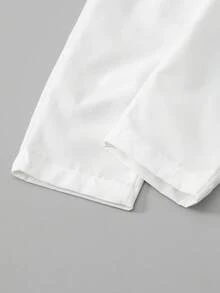 SHEIN 男士两件套服装，斜纹布背心和长裤，休闲时尚，适合生日派对、晚宴、婚礼等场合。 - 白色 - 查看 3