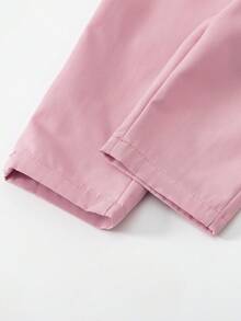 SHEIN 2 piezas Conjunto de caballero - Chaleco y pantalones de tejido liso, moda relajada adecuada para fiesta de cumpleaños, evento de noche, boda - Rosa coral - Ver 4