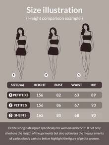 SHEIN PETITE 复古优雅度假连衣裙，春夏修身提花连衣裙，无袖吊带裙，绿色迷你连衣裙 - 白色 - 查看 6