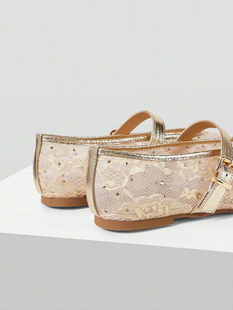 RHINESTONE DETAIL BALLET FLATS