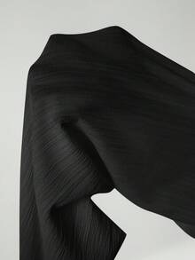 SHEIN Tall Quần ống rộng cạp chun, chất liệu vải nhăn có họa tiết. - màu đen - Xem 12