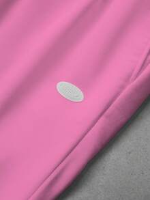 PAVTROS 男士字母图案撞色抽绳腰休闲运动裤 - 粉色 - 查看 4