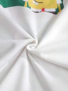 SpongeBob SquarePants | SHEIN 1件休闲可爱男童短袖圆领T恤 - 白色 - 查看 6