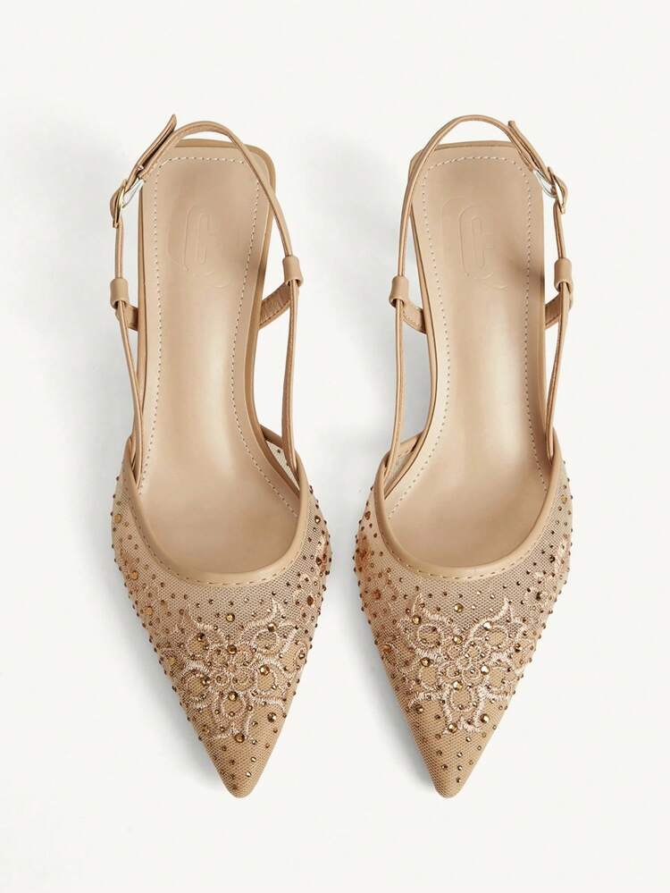 CUCCOO CHICEST Women Shoes Fashion Women's High Heels Shoes Rhinestone Pattern Design Temperament Elegant Wear Dating Commuter High Heels