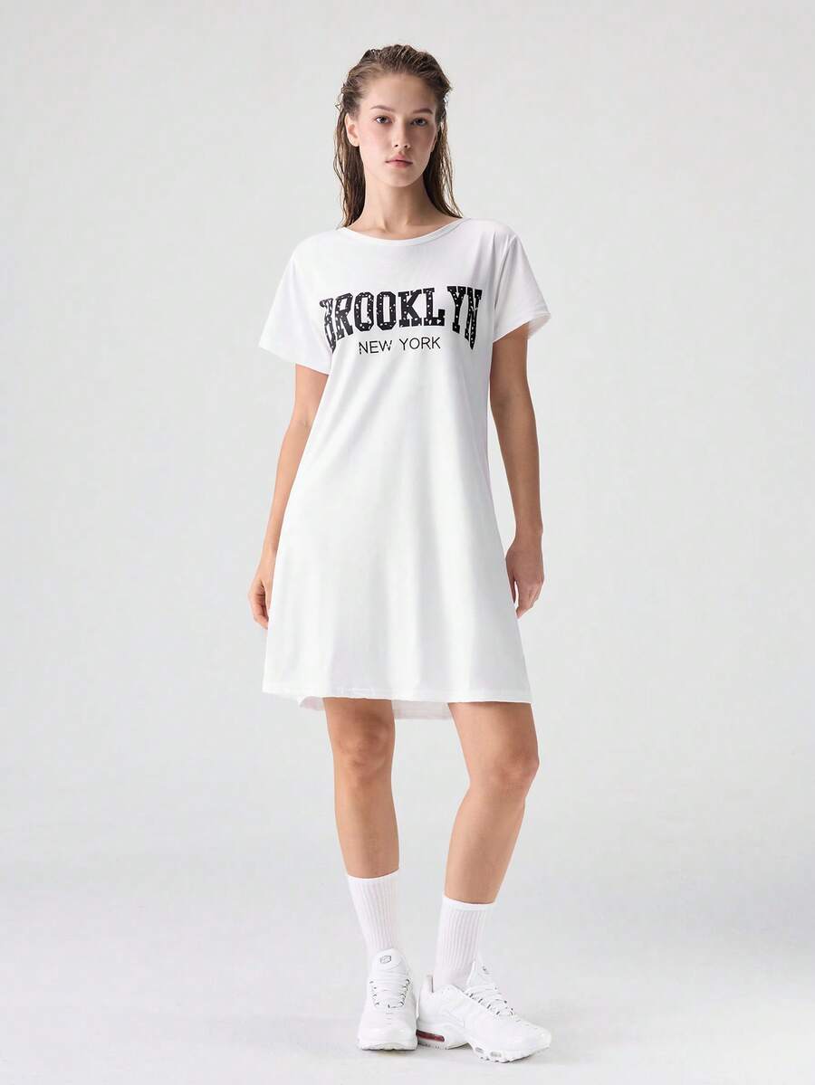 SHEIN 字母图案睡衣 - 白色 - 查看 1