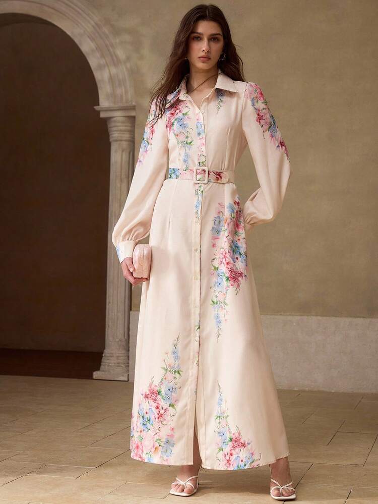Women's Elegant Floral Print Dress