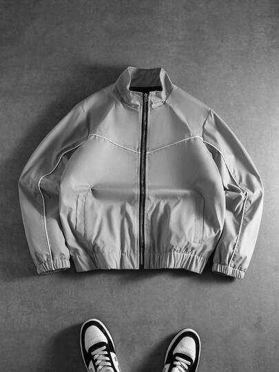 PAVTROS Chaqueta casual y versátil minimalista para hombre, adecuada para primavera y otoño