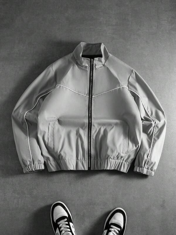 PAVTROS Chaqueta casual y versátil minimalista para hombre, adecuada para primavera y otoño