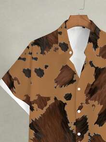 Manfinity LEGND Camisa de manga corta de uso diario versátil y casual con bloqueo de color de un solo pecho para hombres - Multicolor - Ver 3