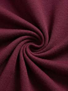 ROMWE Grunge Punk Women's Plush Patchwork Ruched Casual Versatile Tube Top - Burgundy - View 4