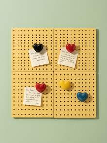 Joivida 1个/4个北欧风心形陶瓷球磁性挂钩 - 耐用不伤墙面的单钩，无需钉子，适用于客厅玄关墙面的装饰收纳挂钩，也适用于冰箱门 - 彩色 - 查看 2