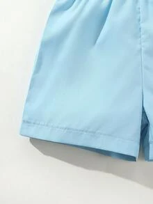 Souflis Souflis 男童短袖衬衫短裤套装（2件套），春夏款 - 淺藍色 - 查看 6