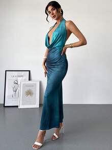 RiviMae 女士时尚优雅休闲性感扎染印花无袖紧身连衣裙 - 彩色 - 查看 4