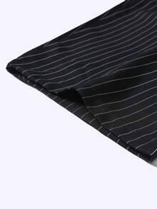 STYNVO Quần ống đứng dáng rộng, họa tiết kẻ sọc, túi xéo, dành cho nam giới, thích hợp mặc đi làm hàng ngày. - màu đen - Xem 4