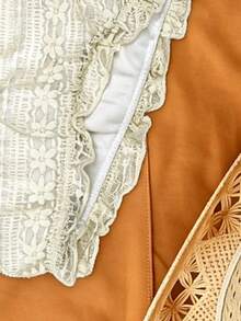 Elavelle Quần bikini buộc dây bên hông bằng vải jacquard dành cho nữ, thích hợp cho mùa xuân/hè. - Màu be - Xem 5