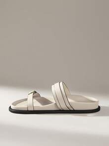Solecia Sandalias planas de playa cómodas de color marrón para mujer - Caqui - Ver 7