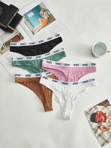 Snug Zone 5pack Letter Tape Waist Thong - Multicolor - View 2