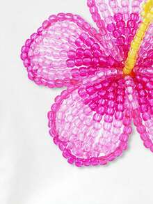 Áo thun nữ tuổi teen sáng tạo, cá tính, tươi mới, thanh lịch, tối giản, bóng bẩy, in hình hoa dâm bụt, thích hợp cho mùa hè, mặc hàng ngày, đi học, mặc đôi với chị em gái, đi nghỉ mát, ngày Valentine. Áo hoa trắng, áo thun hoa, áo thun hoa hồng in hình hoa dâm bụt. - Nhiều màu - Xem 4