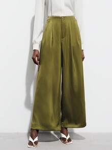 Aveloria Modichic Elegant Fashion Design Retro French Casual Loose Fit Slimming High-Quality Pants - Green - View 4