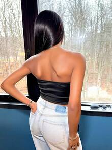 Váy ngắn xếp nếp ren thể thao Y2K họa tiết tương phản mùa hè/xuân cho nữ - màu đen - Xem 5