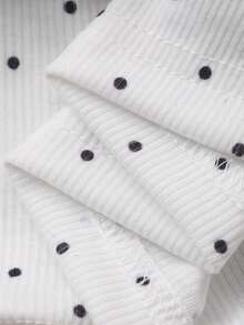 Dazy Plus Street Style Tight Fitting Polka Dot Lace Patchwork Plus Size Women Tank Top, Spring/Summer - Black and White - View 6