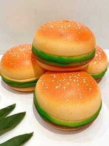 POKOJA LAND A Hamburger Squeeze Toy, Real And Cute, Stress Toy, Fidget Toy,Squishy Toy, Squishy Slow Rising,Toy For Teens, A Great Gift For Party, Birthday And Holiday. - Multicolor - View 1