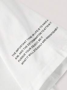 Driftmere 男士标语图案 T 恤，夏季 - 白色 - 查看 4