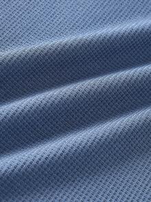 Camiseta De Manga Corta Para Hombre Con Tela Texturizada - Azul Marino - Ver 5