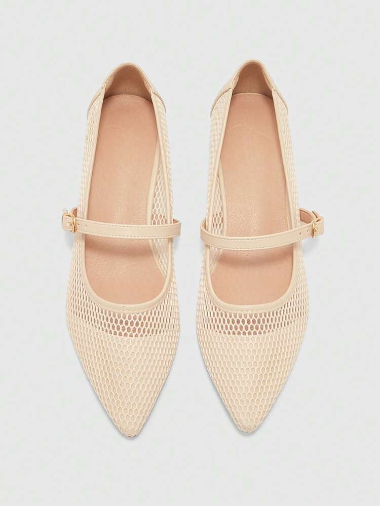 CUCCOO BIZCHIC Women Shoes Classic Fashion Women's Shoes Buckle Decorative Mesh Design Breathable Not Stuffy Feet Elegant Wear Workplace Office Commute Comfortable Women's Shoes